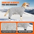 thumbnail image 5 of HQREA Winter Dog Onesie Pajamas Stretchy 4-Legged Medium Large Dog Loungewear Jumpsuit Clothing, 5 of 6