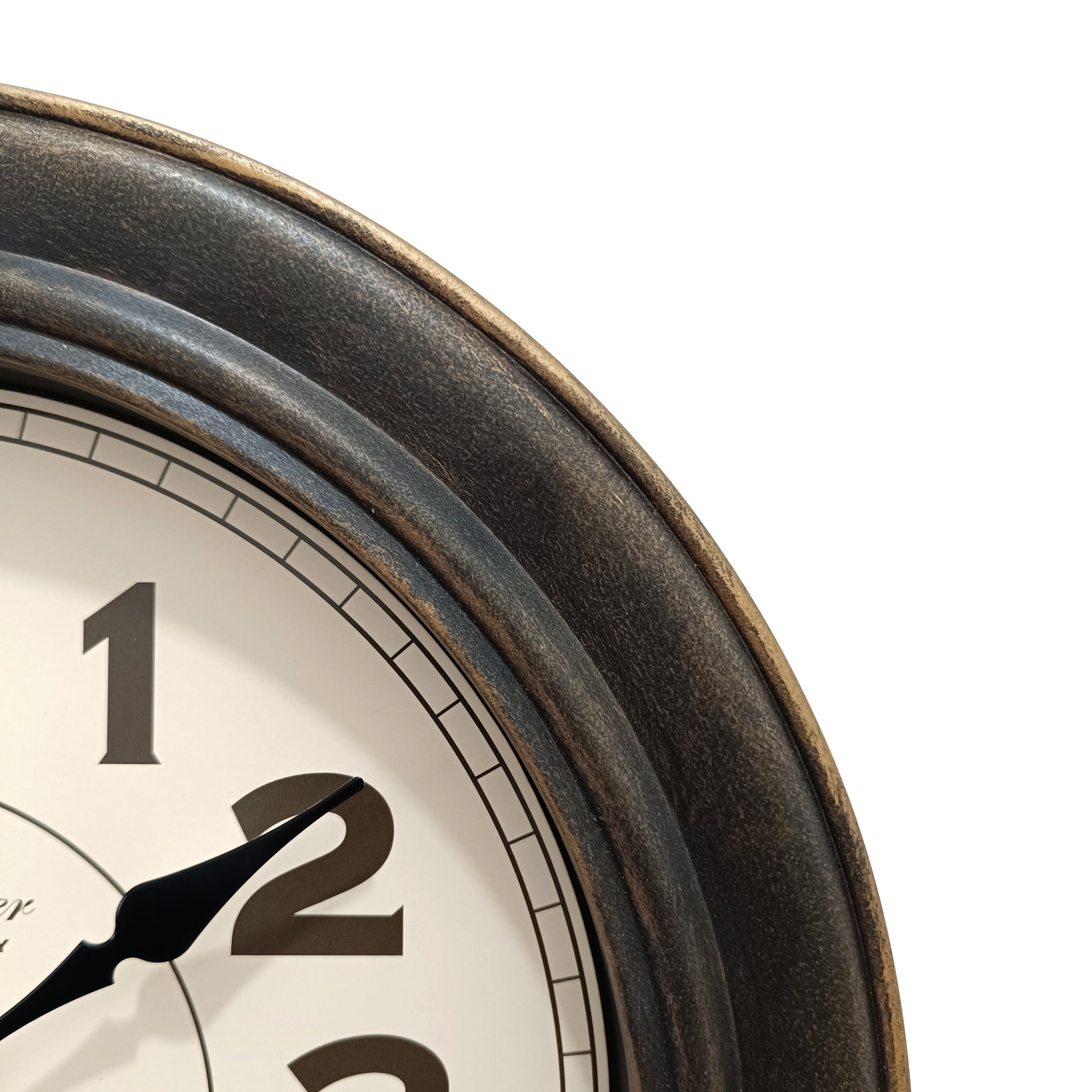 Mainstays 15in Analog Decorative Wall Clock, Brushed Copper