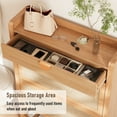 thumbnail image 4 of Shoe Cabinet with 2 Flip Drawers, Entryway Storage Organizer, Hidden Shoe Rack Narrow Freestanding Design Natural Oak, 4 of 9