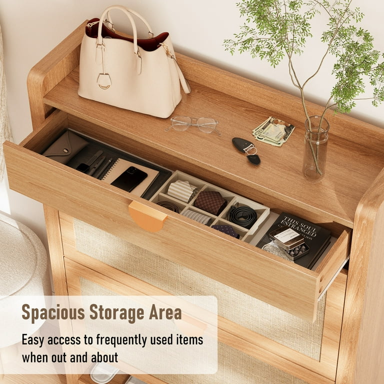 Shoe Cabinet with 2 Flip Drawers, Entryway Storage Organizer