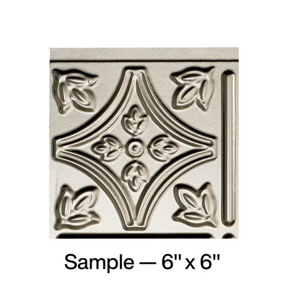 FASÄDE Traditional Style 1 Decorative Vinyl Backsplash Panel in Brushed Nickel (6X6 Inch Sample)