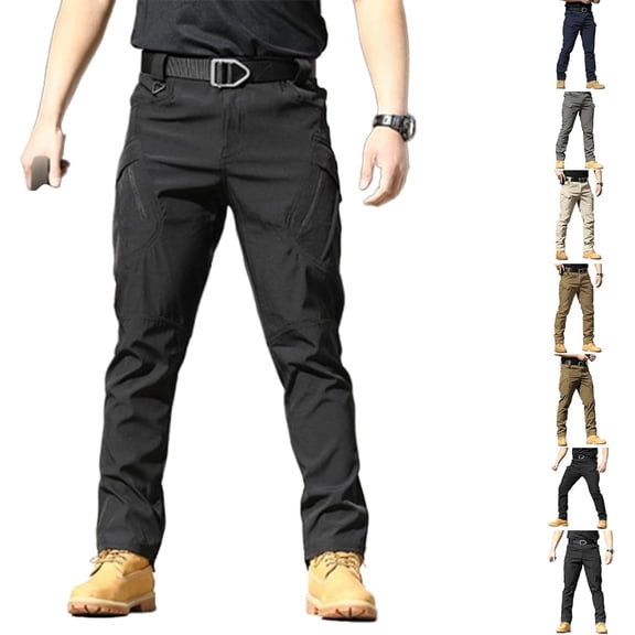 Men's Tactical Cargo Pants, Waterproof Quick Dry Stretch Work Pants, Multi-Pocket Lightweight Hiking Trousers for Outdoor