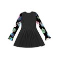 thumbnail image 4 of renvena Kids Girls Floral Long Sleeve Modest Swim Dress Beach Rashguard Swimsuit 6-16 Black 14, 4 of 7