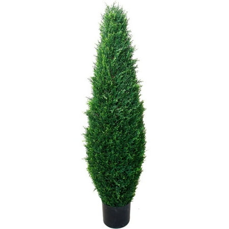 41 Inch Artificial Cyprus Tree – Large Faux Potted Evergreen Plant for Indoor or Outdoor Decoration at Home or Office by Pure