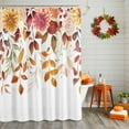 thumbnail image 2 of Autumn Watercolor Flower Orange Leaves Shower Curtain for Bathroom, Fallen Leaves Waterproof Shower Curtains Washable Quick Dry with Hooks Bathtub Curtains 72x72 IN, 2 of 6