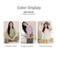thumbnail image 5 of Traje de mujer para el hogar, otoño e invierno, con forro polar, color contrastante, holgado, cuello redondo, manga larga, 5 of 6