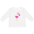 thumbnail image 3 of Inktastic Cute Flamingo, Baby Flamingo, Pink Flamingo, Bird Girls Long Sleeve Toddler T-Shirt, 3 of 5