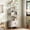 Natural White, variant on 71" Tall Bookshelf with Sliding Door Cabinet, 4-Tier Modern Bookcase, Freestanding Storage Organizer with Adjustable Footpad, Walnut