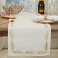 thumbnail image 3 of Saro Lifestyle Intricate Leaf Pattern Embroidered Table Runner, 3 of 3
