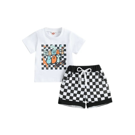 

Coduop Toddler Boy Summer Clothes Short Sleeve T-Shirt and Shorts Sets Outfits 0-3 Years