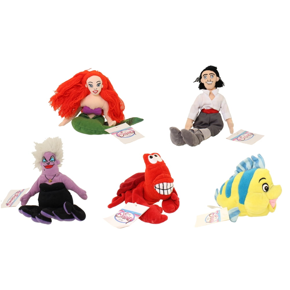 Disney Bean Bag Plush SET OF 5 The Little Mermaid (ARIEL,FLOUNDER