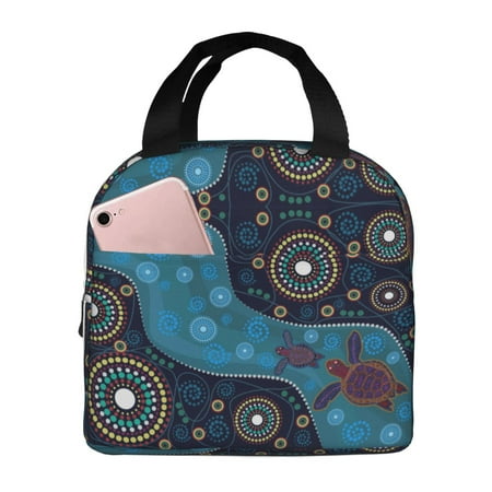 Insulated Lunch Bag for Women Men - Bohemian Turtle Leakproof Cooler Lunch Box for Women Men  Lunch Tote Bags for Work School Picnic Travel