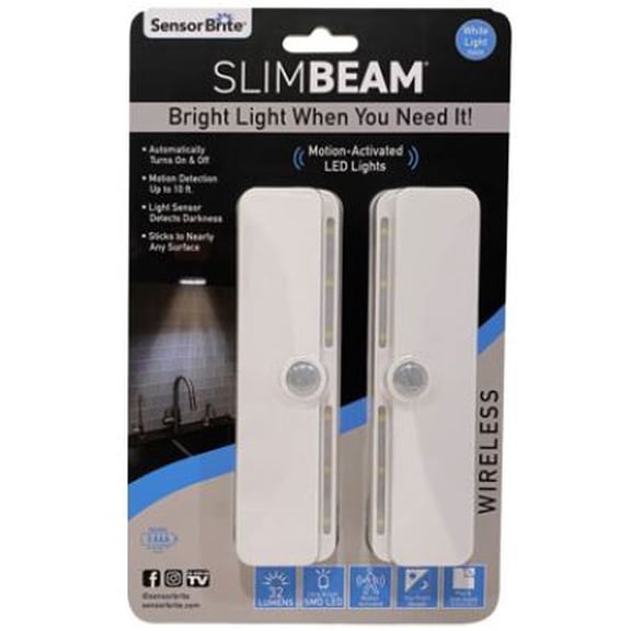 Sensor Brite Slim Beam Motion Activated LED Night Lights, 2 Pack