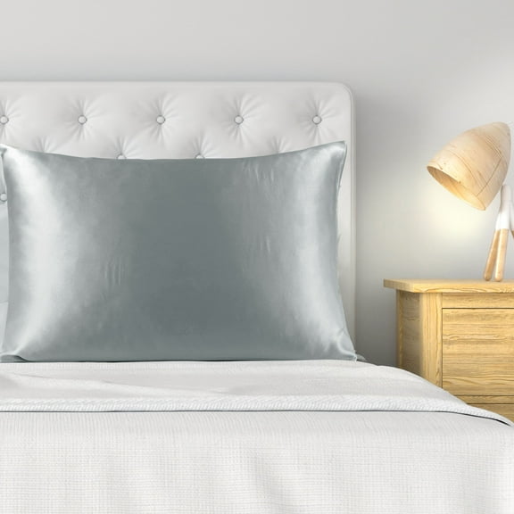 REGALWOVEN 22 Momme Silk Pillowcase with Hidden Zipper, Standard(20"x26"), Grey