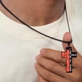 thumbnail image 2 of Football Cross Necklace for Men Bible Verse I CAN DO All Things Stainless Steel Sport Pendant for Men, 2 of 4
