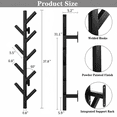 thumbnail image 3 of Gumnay 2 Pack Wall Mounted Coat Rack, 37.8" Black Metal Coat and Hat Hooks, 3 of 8