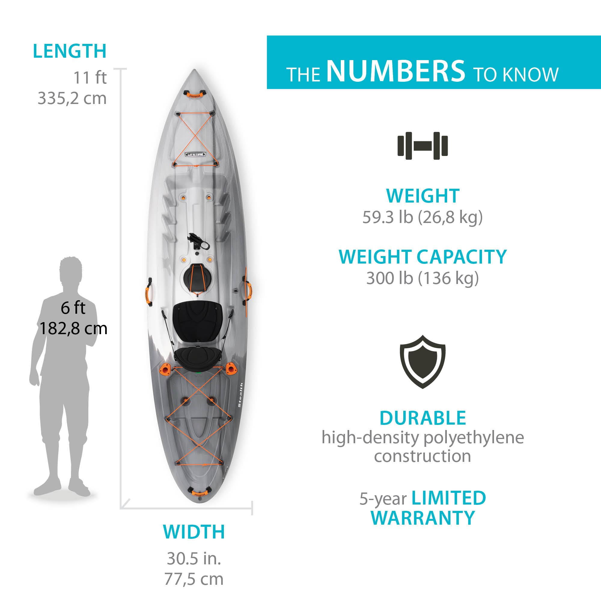 Lifetime Stealth 11 ft Sit-On-Top Kayak, Eclipse Fusion (91223)