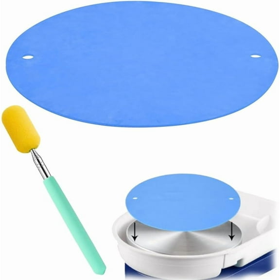 12 inch BatMate for Pottery and 1pc Telescopic Ceramic Stick, Upgraded Round Clay Throwing Cloth for Making Pottery Ceramics, Blue