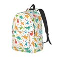thumbnail image 1 of Disketp Dinosaur print Canvas Backpack Lightweight Travel Daypack Student Rucksack Laptop Backpack-Small, 1 of 5
