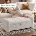 thumbnail image 6 of Upholstered Benches for Indoors — 51" End of Bed Storage Bench with Two Pillows, 350LB Capacity, Hidden Storage Ottoman for Bedroom Entryway, Beige, 6 of 10