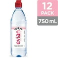 thumbnail image 2 of evian Natural Spring Drinking Water, 25.36 fl oz, 12 Pack Bottles, 2 of 12