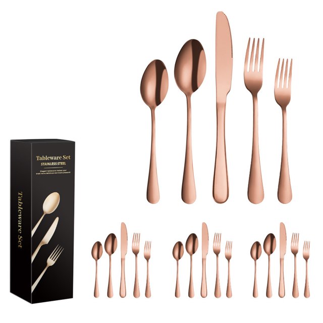 Ensemble de Couverts Moderne : 20 Pcs Ustensiles de Service en Acier Inoxydable