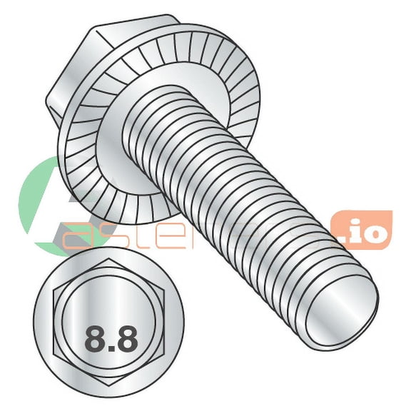 M8-1.25 x 25 mm Hex Flange Screws / Serrated / Grade 8.8 / Zinc / DIN6921 / Serrations Under Head / DIN6921 (Quantity: 900 pcs)