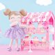 thumbnail image 4 of Gloveleya Baby Doll Regalos del Día de San Valentín Te Amo Regalos Peluche Muñecas Púrpura Flocado Corazón Niña 16 Pulgadas, 4 of 5