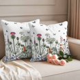 thumbnail image 2 of Spring Floral Outdoor Waterproof Pillow Covers, Watercolor Botanical Flowers Butterfly Decorative Square Throw Pillowcase Sofa Cushion Sham for Patio/Couch/Chair, 20"x20" 2 Pack, 2 of 8