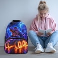 thumbnail image 3 of Uorisanigo Kids Backpack for School, Large Capacity 17 Inch Lightning Fire T-Rex Bookbag with Adjustable Padded Straps, Ideal for Boys Girls Sports and Daily Use, 3 of 7