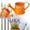 Orange, variant on Watering Can for Indoor Plants, 35 oz/1000 ml Metal Stainless Steel Pot with Long Spout for House Bonsai Outdoor Garden Flower Decorative,White
