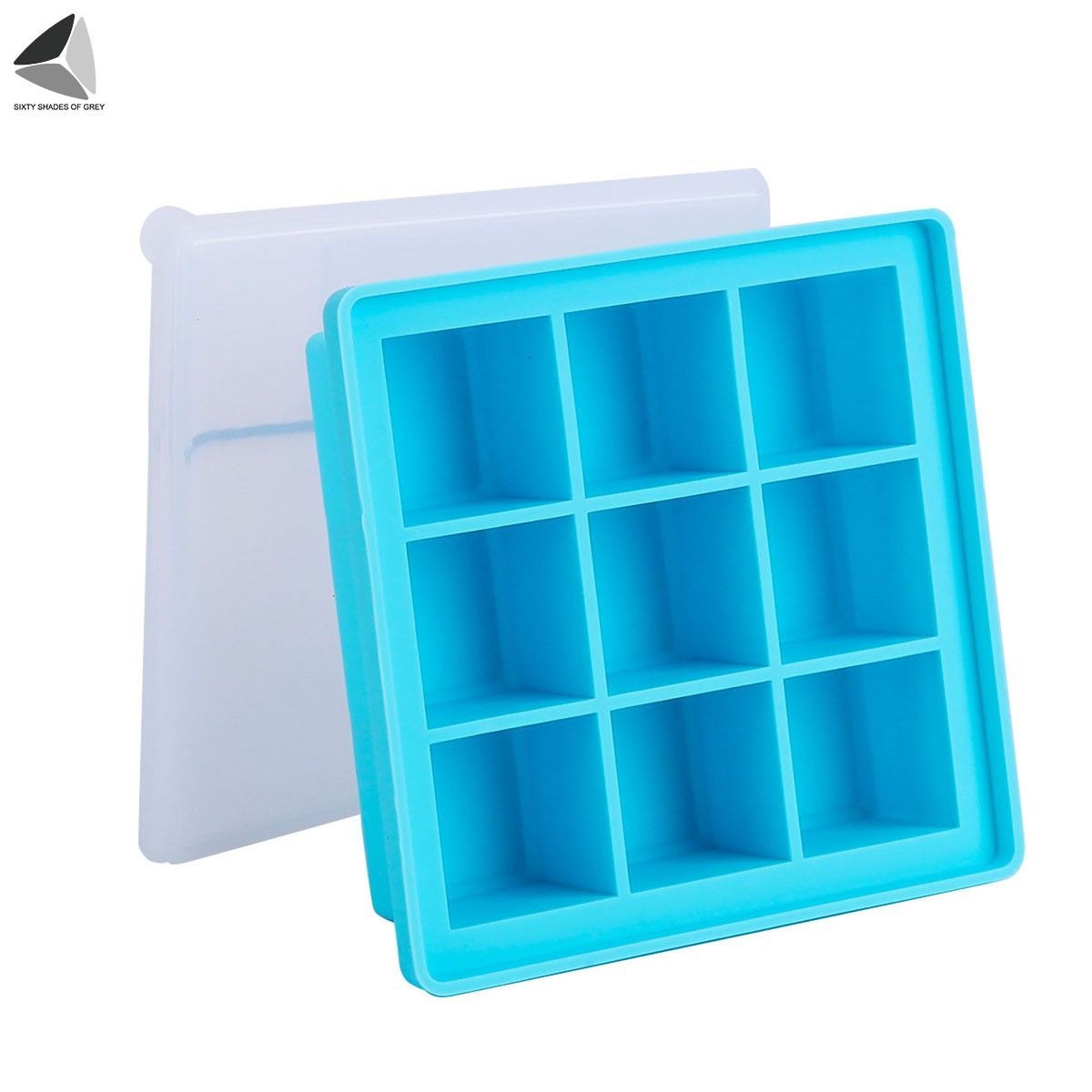 PULLIMORE 2 Pcs Ice Cube Trays 9 / 25 Pcs Square Flexible Easy Release Silicone Ice Maker Mold for Beverages Whiskey Wine Cocktail Coffee Juice (9 + 25 Gird) - image 3 of 9