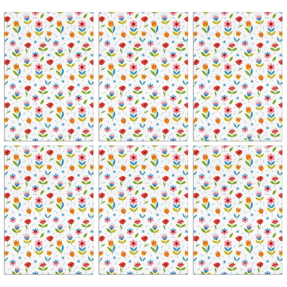 2 Pcs Pioneer Flower Floral Print Pattern Kitchen Towels, Funny Microfiber Dish Towel Set, 18" X 26" Tea Towels
