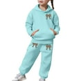 thumbnail image 5 of Fall 2 Piece Sweatshirt Set for Girls - Preppy Trendy Cheetah Print Bow Hoodie, 5 of 7