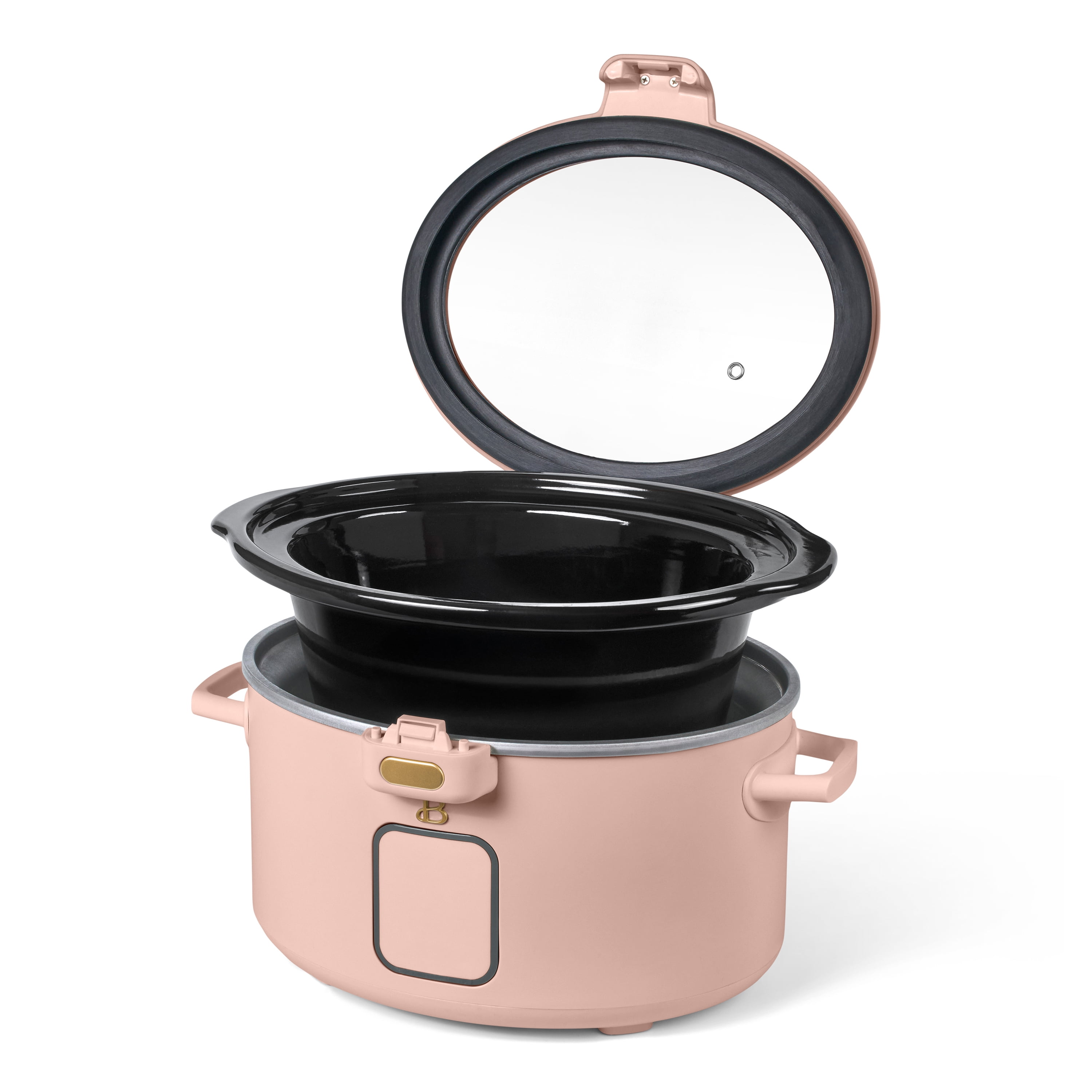 Beautiful 4 Qt Digital Slow Cooker with Hinged Locking Lid, Rose by Drew Barrymore