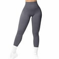 thumbnail image 2 of jtjvou Women Ribbed Seamless Leggings High Waisted Workout Gym Yoga Pants Gray M, 2 of 3
