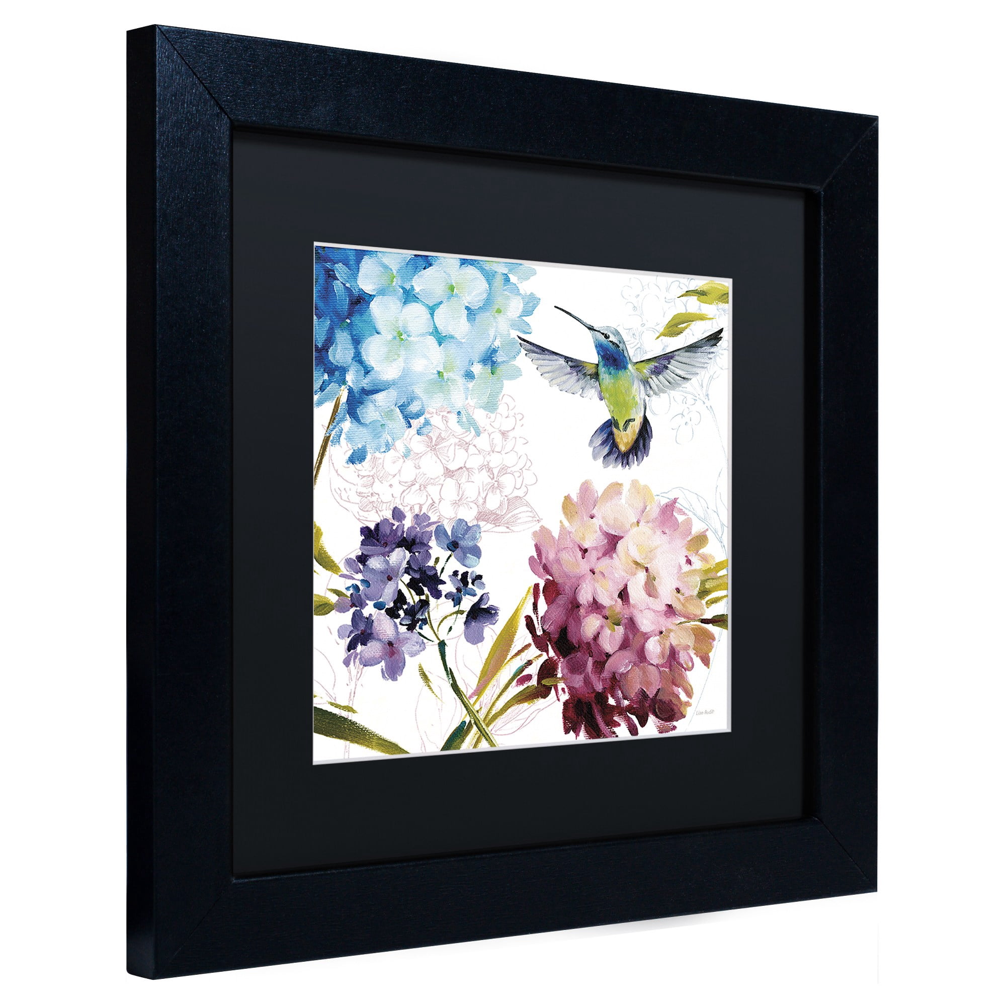 Trademark Fine Art "Spring Nectar Square III" Canvas Art by Lisa Audit, Black Matte, Black Frame
