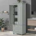 thumbnail image 4 of Dasun Modern Tall Storage Cabinet, Bathroom Floor Cabinet Side Organizer with Two Drawers Two Doors for Bathroom/Office, Grey, 4 of 8