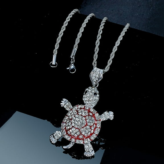 Silver Turtle Pendant Necklace for Men