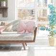 thumbnail image 6 of 2 Pack Pink Soft Furry Bow Throw Pillows For Bed Couch Living Room Home Decor, 6 of 7
