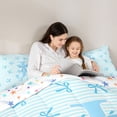 thumbnail image 4 of Manfei Cartoon J Personalized Initial Twin Comforter Sets 3-Piece for Kids Girls,Teens Female Geometric Stripes Kawaii Bowtie Bedding Set,Lightweight Room Decor, 4 of 6