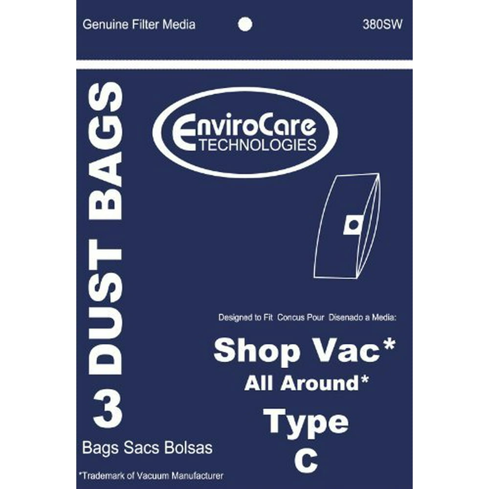 Shop Vac All Around Type C Vacuum Bags 3 Pack, 3 Gallon Bags Walmart