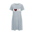 thumbnail image 5 of Chemises de Nuit pour Femmes Chemises de Sommeil en Coton Doux pour Femmes Chemises de Nuit à Manches Courtes pour Dormir Chemise de Nuit à Enfiler Douce Mignonne Imprimée Robe de Nuit Robes pour Femmes Vêtements de Nuit Robe de Pyjama Gris Foncé m, 5 of 5