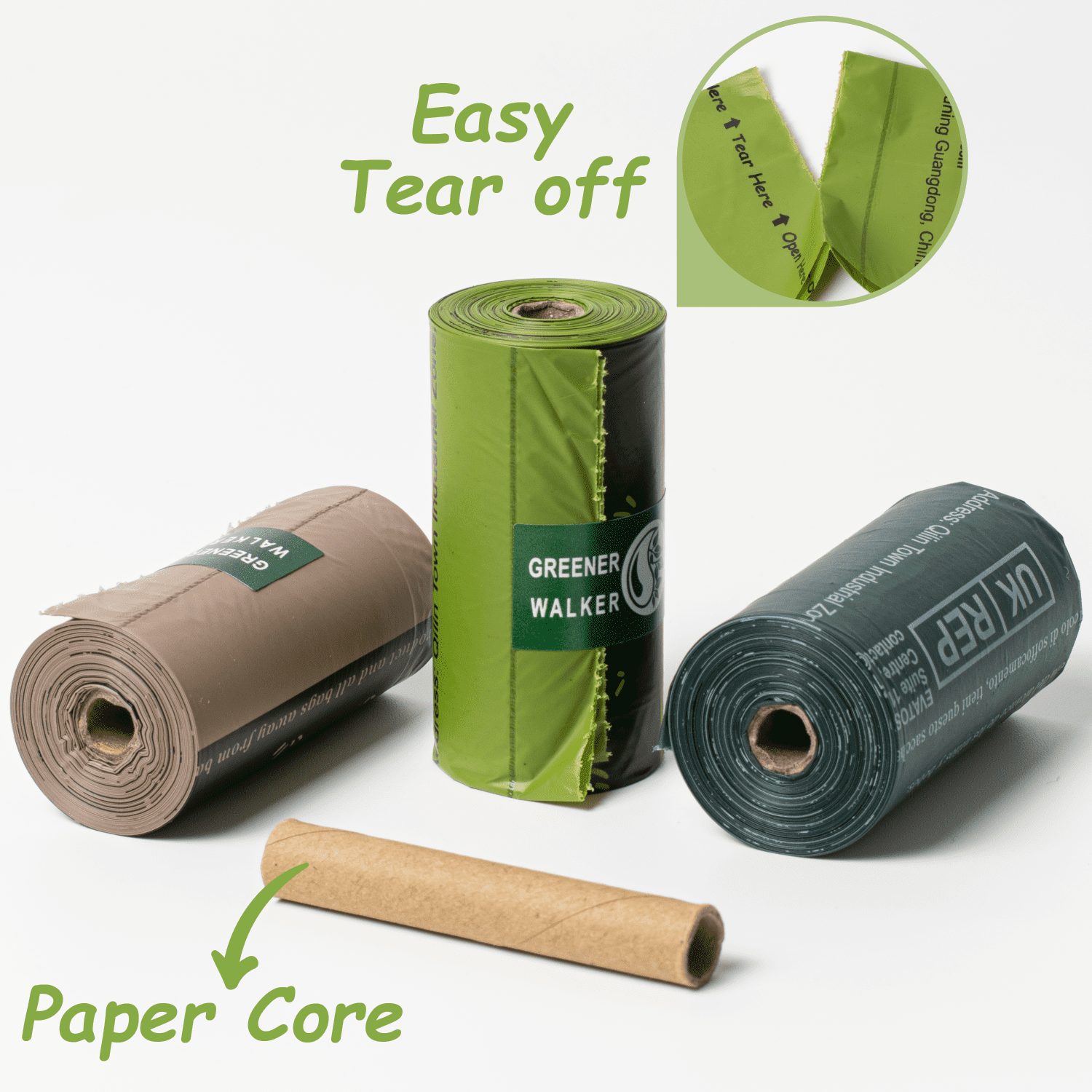 Greener Walker 540 Dog Poop Bags on 36 Refill Rolls, 100% Leak Proof Biodegradable Pet Waste Bags (Brown)