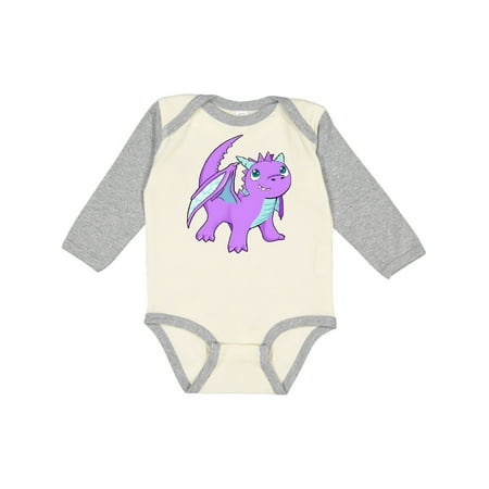 

Inktastic Cute Baby Purple Dragon Gift Baby Boy or Baby Girl Long Sleeve Bodysuit