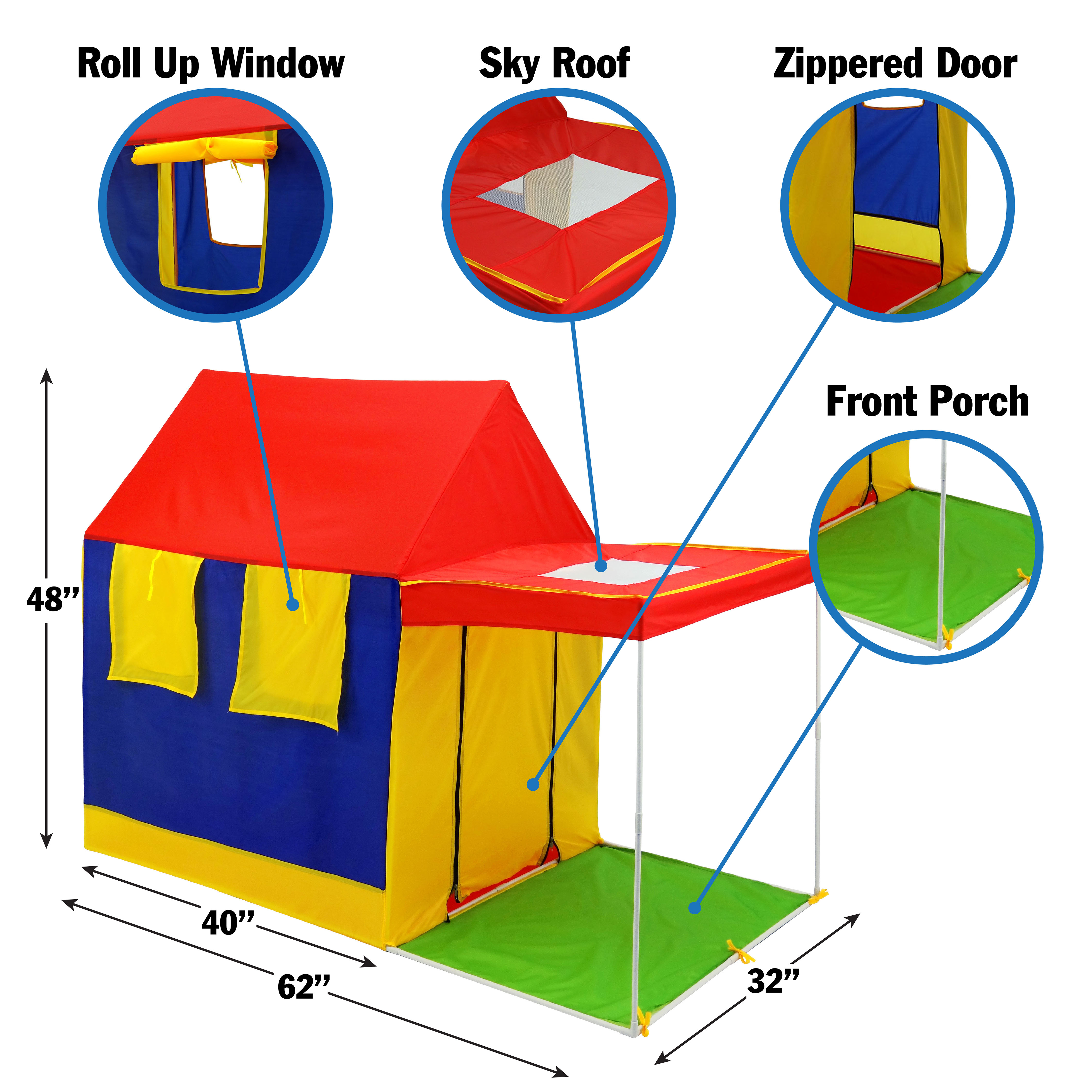GigaTent Summer House 4 Large Windows With Skylight & Porch Shade Polyester Play Tent, Multi-color - image 2 of 2