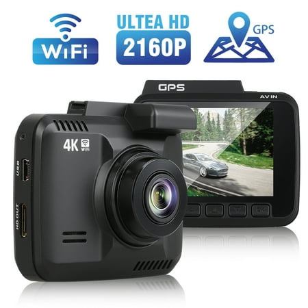 2160P Car Video Recorder, 4K Built in WiFi GPS Car Dashboard Camera Recorder with 2.4