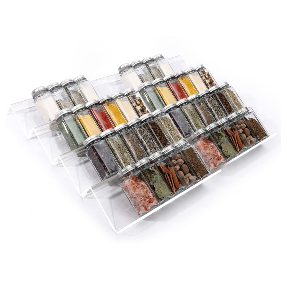 Clear Acrylic Spice Rack TrayDrawer Organizer
