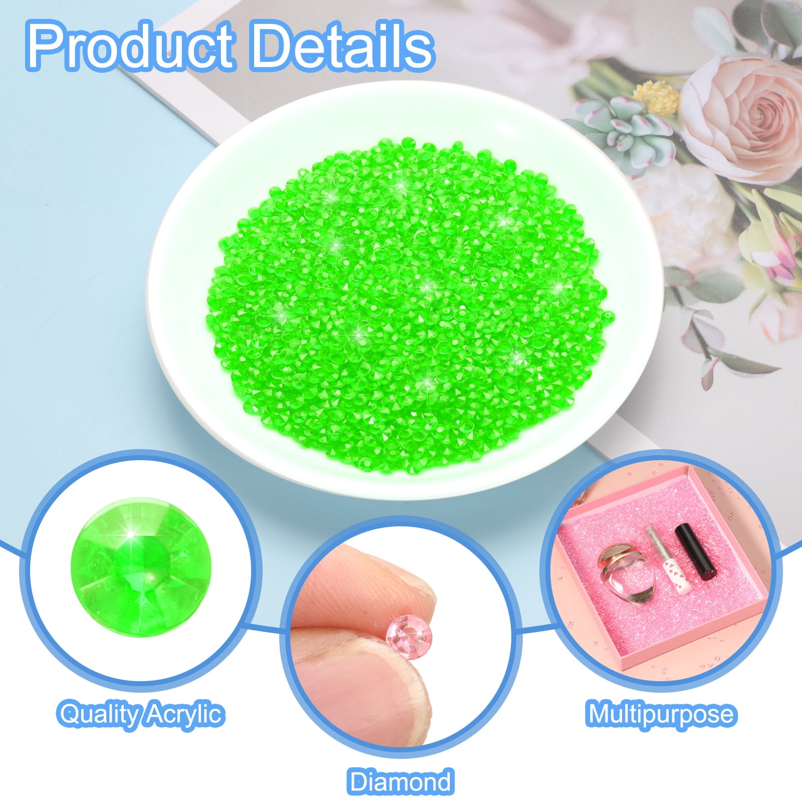Unique Bargains Elegant Wedding Table Scatter Confetti for Decorations Green 0.18"