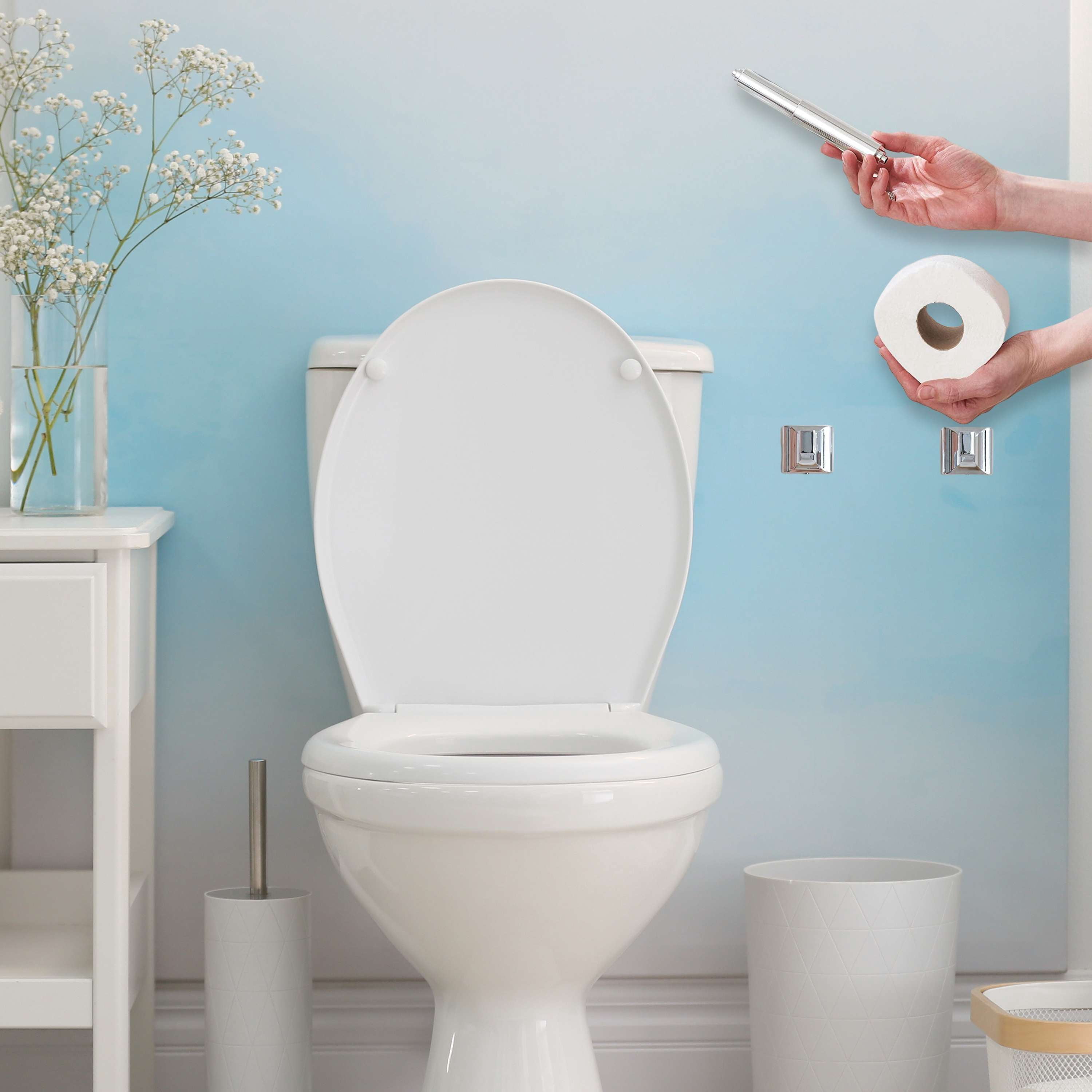 Mainstays Chrome-Plated Plastic Toilet Paper Holder Universal 1" Round